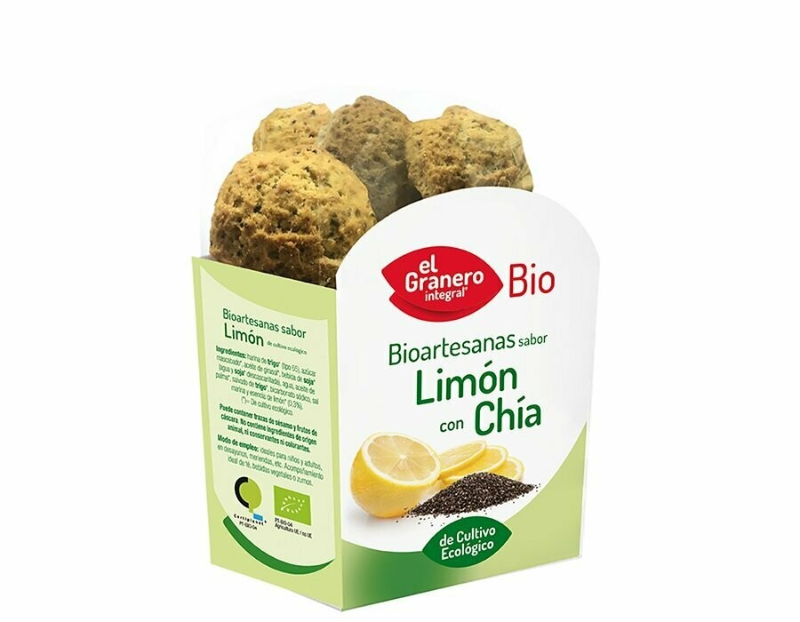 Galletas Artesanas sabor Limón con Chía, 250g El Granero Integral