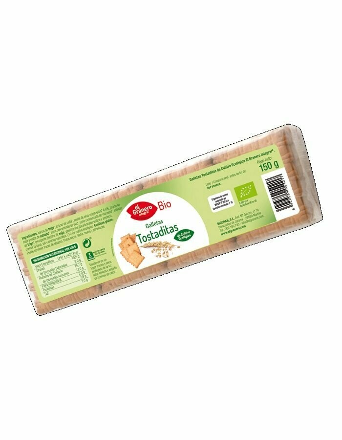 Galletas Tostaditas Bio, 150 g El Granero Integral