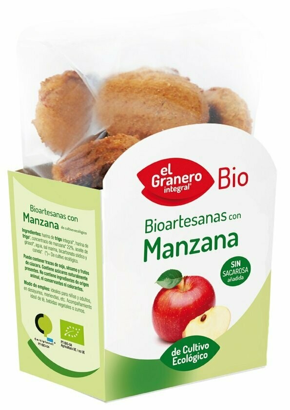 Galletas Artesanas con Manzana Bio, 250 g El Granero Integral