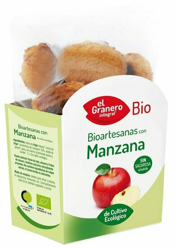 Galletas Artesanas con Manzana Bio, 250 g El Granero Integral