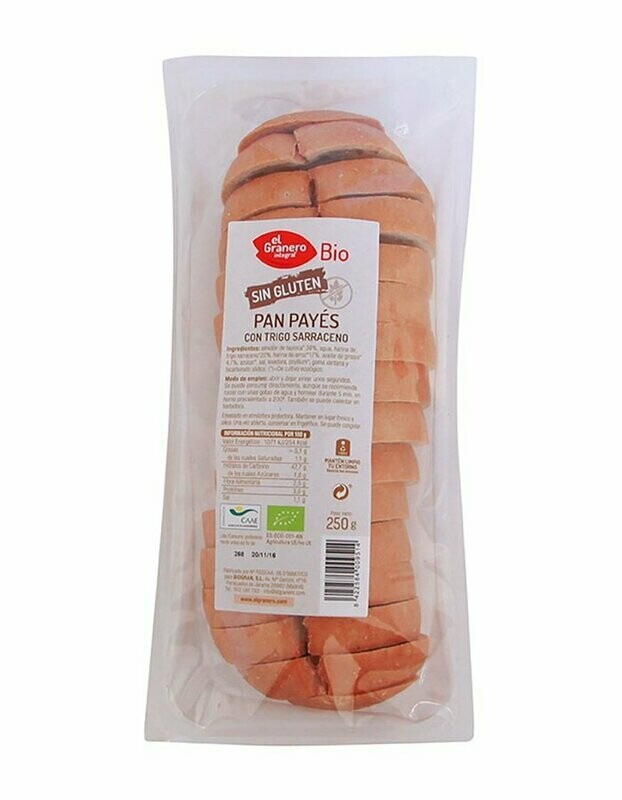 Pan Payés con Trigo Sarraceno sin Gluten Bio, 250 g El Granero Integral