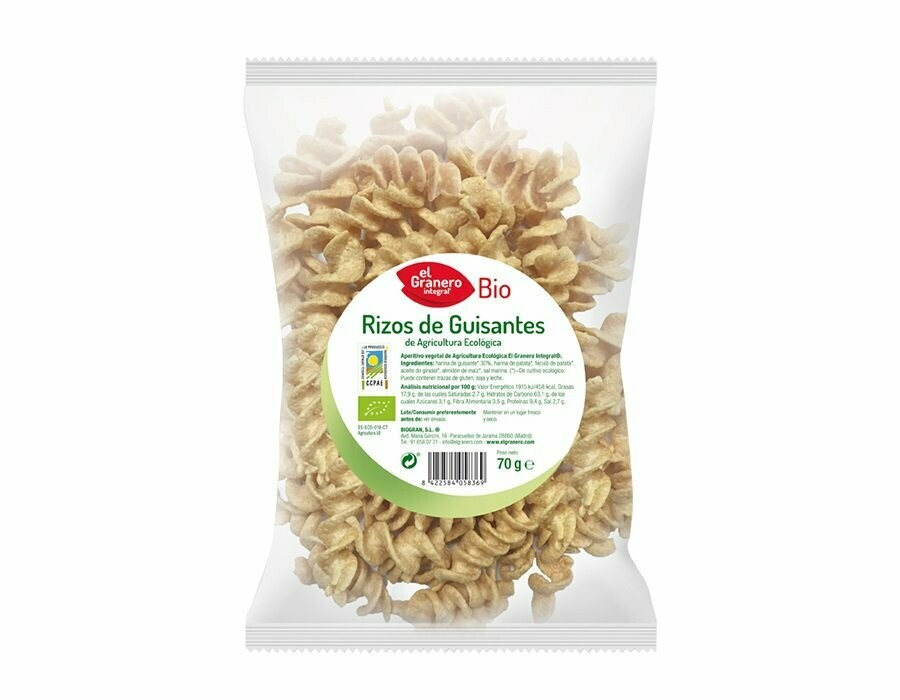 Rizos de Guisantes Bio, 70 g El Granero Integral