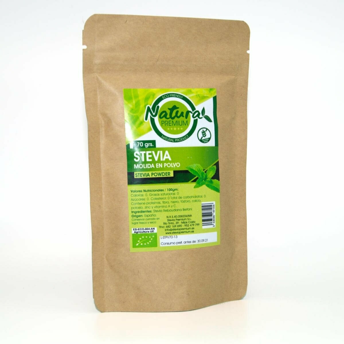 Hoja de Stevia molida en polvo Ecológica 70 g El Oro de los Andes