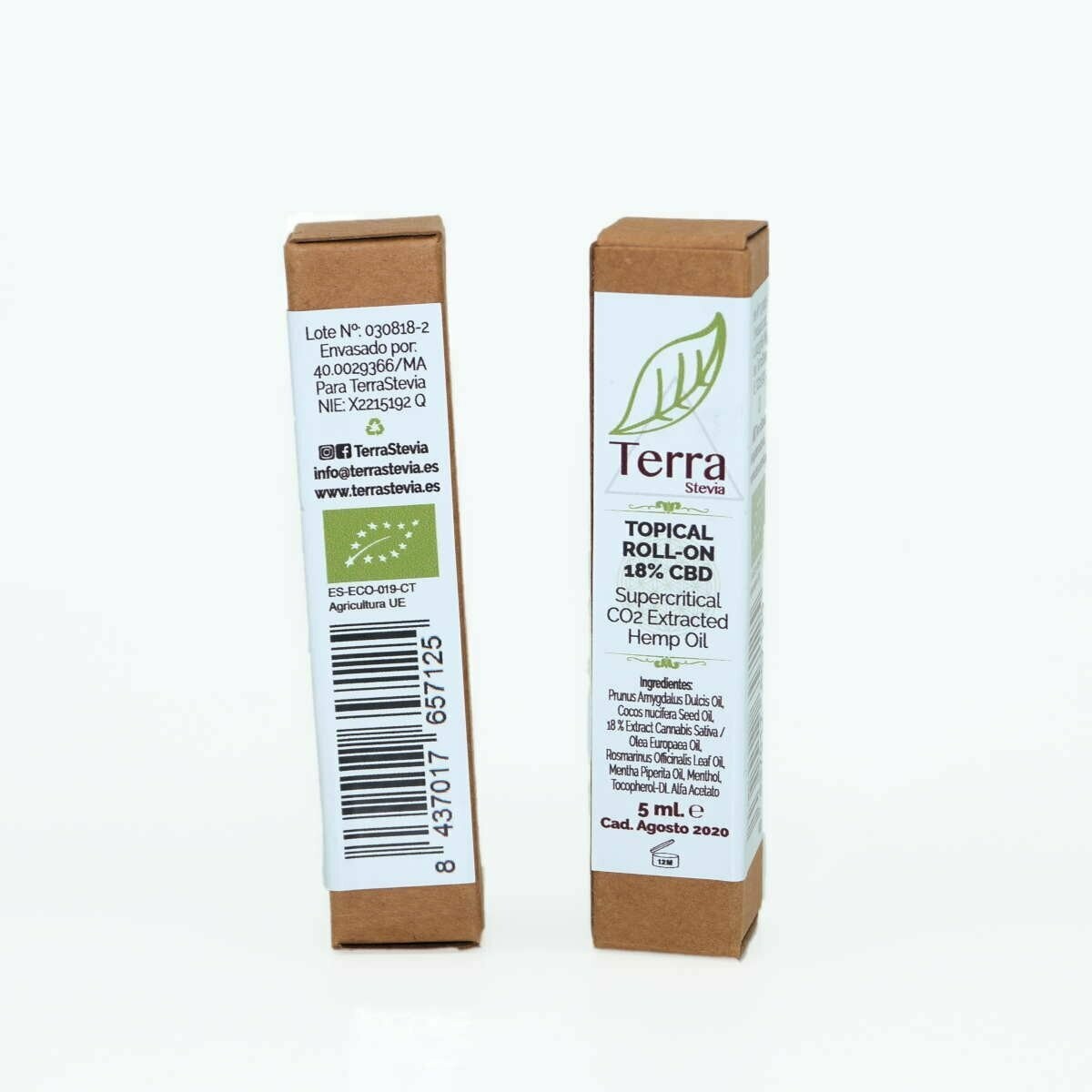 CBD OIL extracto Vegetal en Roll-On 18% Bio 5ml (aplicación local) El Oro de los Andes