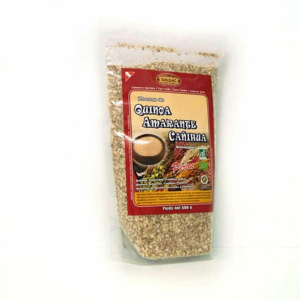 Copos mezcla: Cañihua, Amaranto y Quinoa Bio 500 gr. El Oro de los Andes