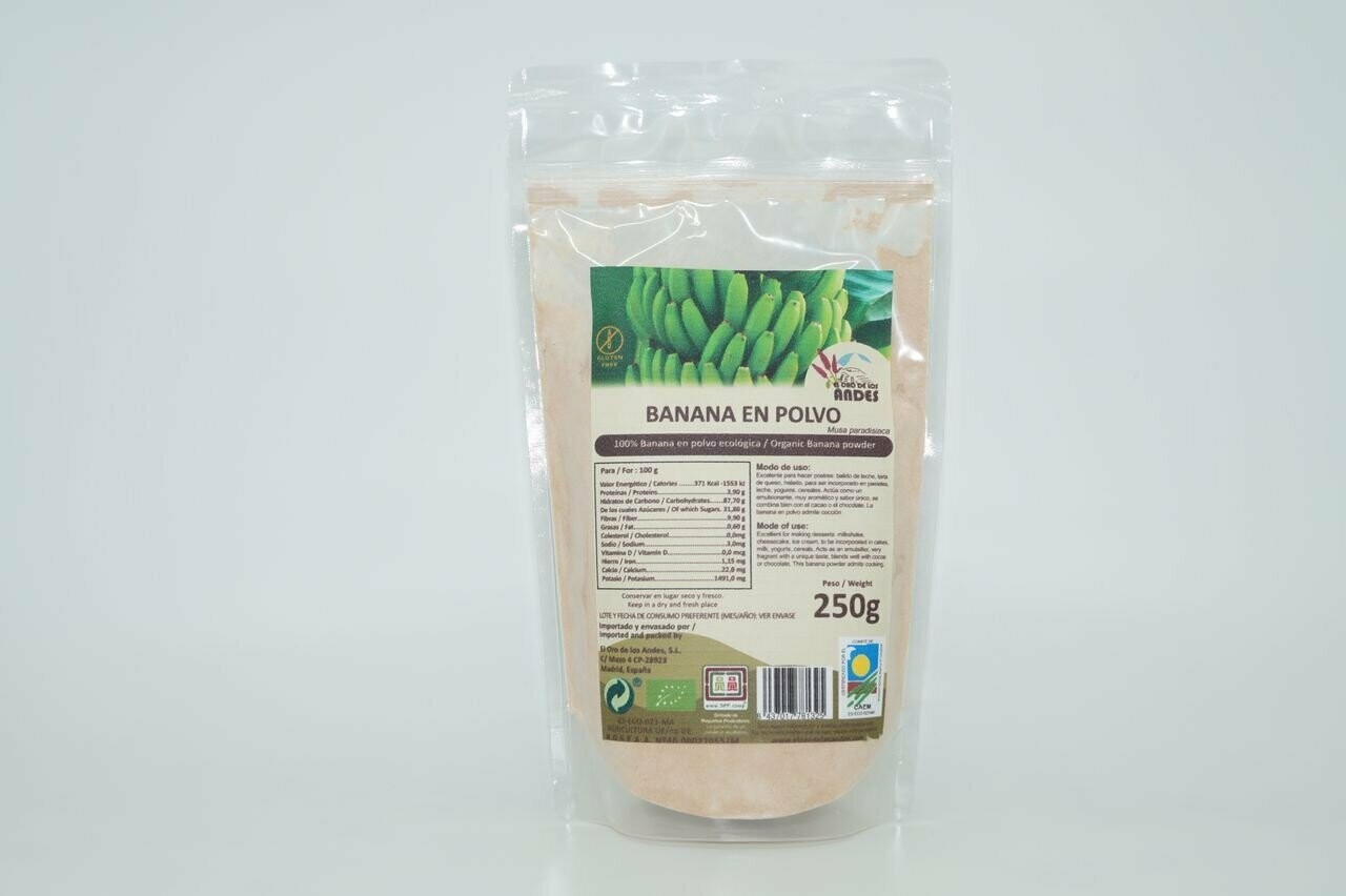 Banana en polvo ecológica 250 g El Oro de los Andes