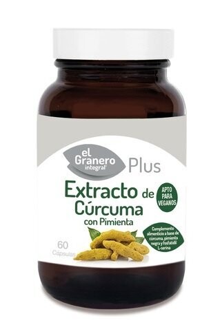 Extracto de Cúrcuma + Pimienta, 60 Cápsulas 430 mg Bio El Granero Integral Plus