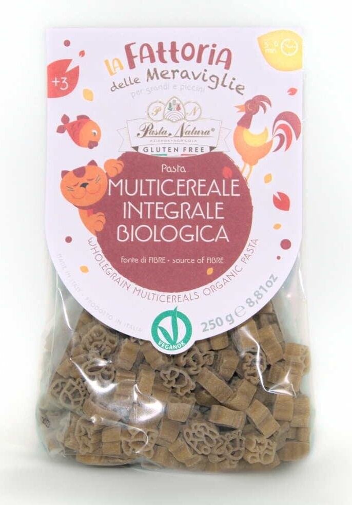 Pasta Kids, niños, Multicereales, animales, Sin Gluten, Ecológica 250 g El Oro de los Andes