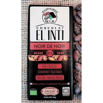 Chocolate 85% cacao peruano, en tabletas, Bio de 100 gr. El Oro de los Andes Chocolate 85% cacao peruano, en tabletas, Bio de 100 gr. El Oro de los Andes