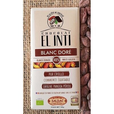 Tabletas de Chocolate blanco 40% cacao Bio de 100 gr. El Oro de los Andes Tabletas de Chocolate blanco 40% cacao Bio de 100 gr. El Oro de los Andes