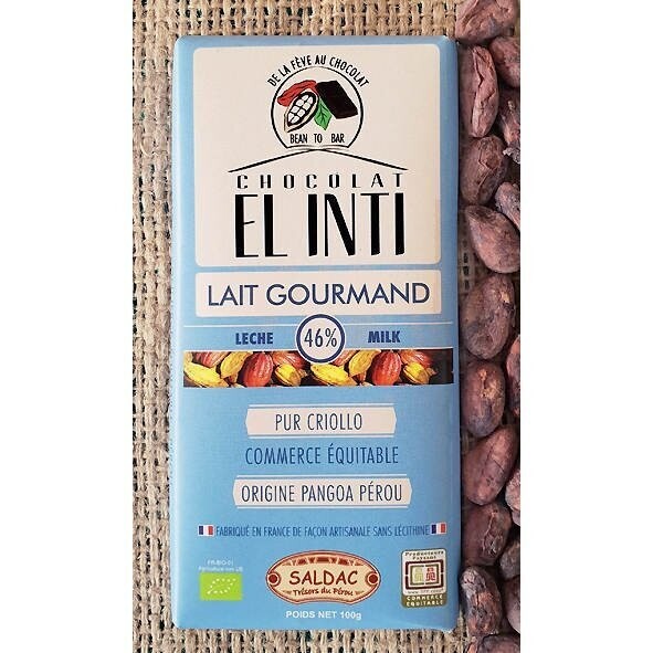 Tabletas de Chocolate con Leche 46% Bio de 100 gr. El Oro de los Andes
