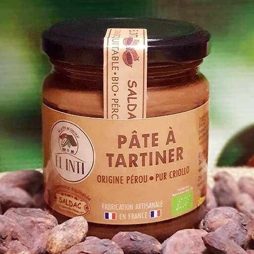 Paté de cacao con leche y avellana tarrina Bio de 230 gr. El Oro de los Andes