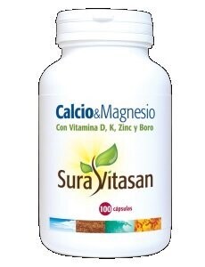 Calcio y Magnesio + D + K + Zinc + Boro 100 Cápsulas vegetales Sura Vitasan