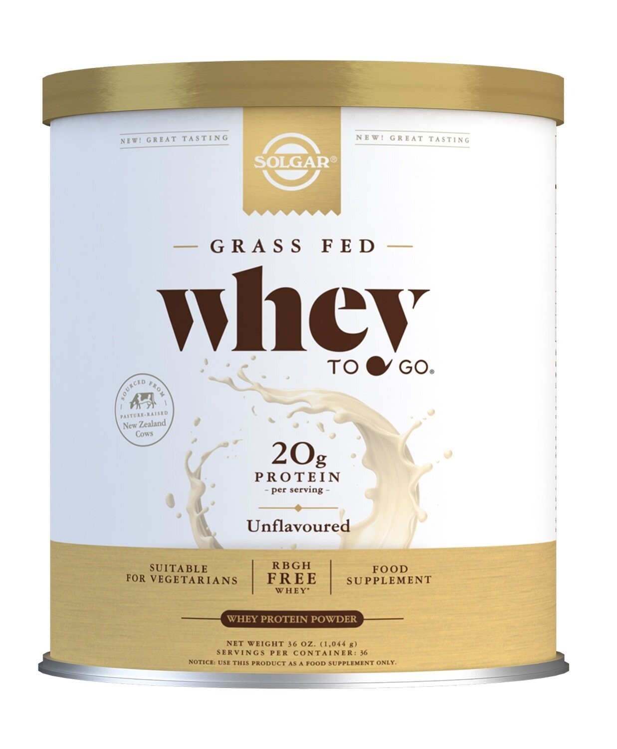 Whey To Go Proteína de suero en polvo (Sin Sabor ) 1.044 g Solgar®