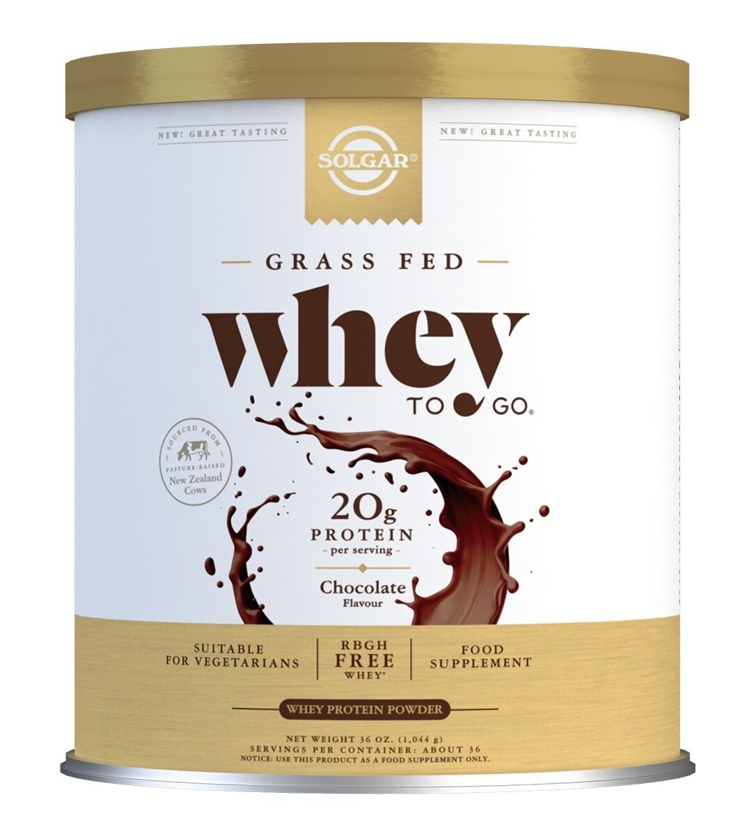 Whey To Go Proteína de suero en polvo (Sabor chocolate) - 1.044 g Solgar®