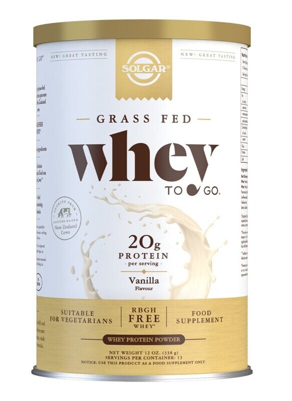 Whey To Go Proteína de suero en polvo (Sabor vainilla) - 338 gr Solgar®