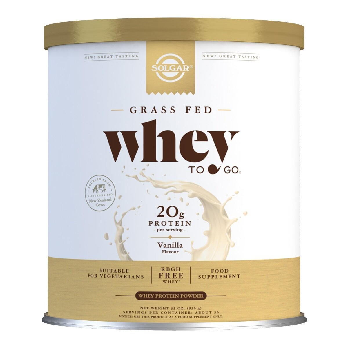 Whey To Go Proteína de suero en polvo (Sabor vainilla) - 936 gr Solgar®