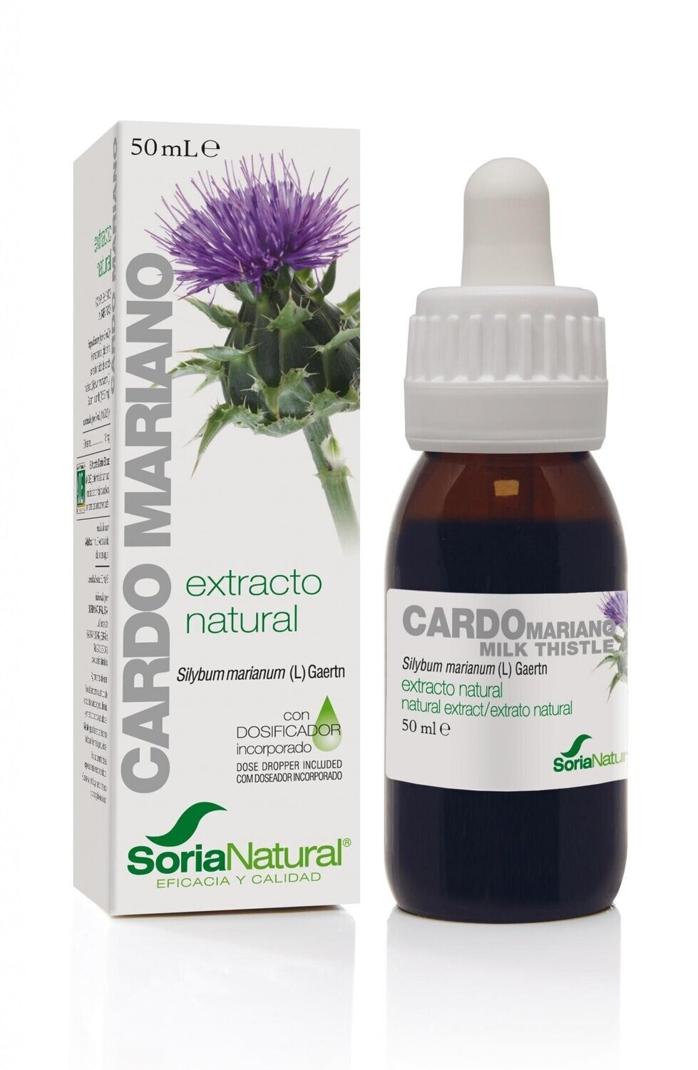 Cardo mariano Extracto S.XXI Envase de vidrio con dosificador. 50 mL Soria Natural®