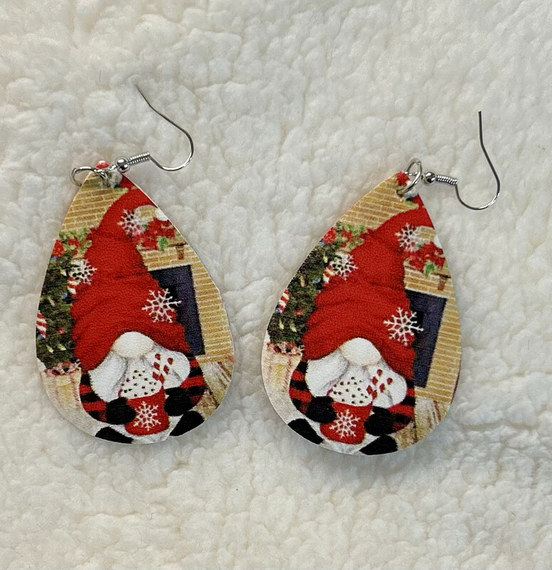 Faux Leather Gnome Earings