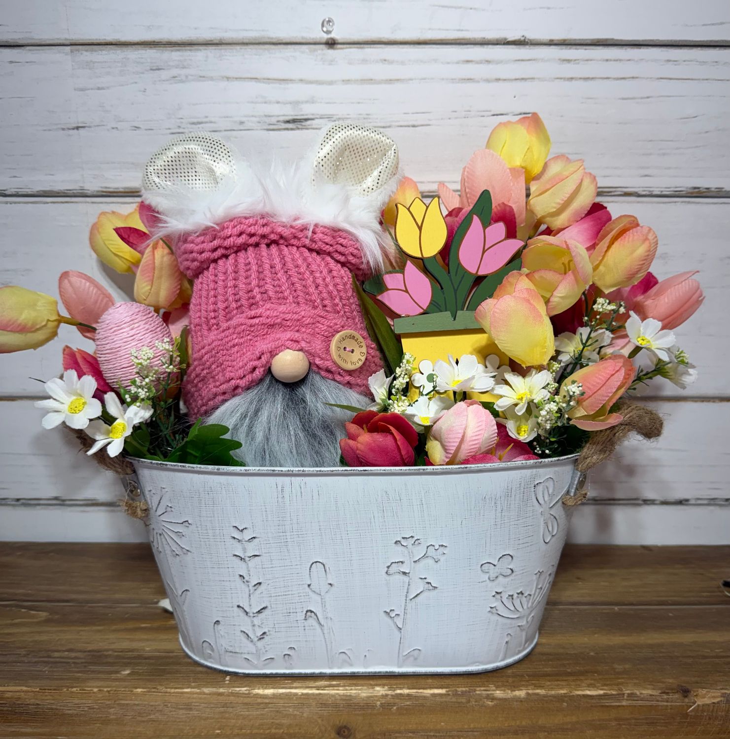 Easter gnome flower bouquet