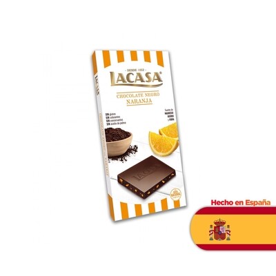 Lacasa tableta choc. negro c/naranja x100gr