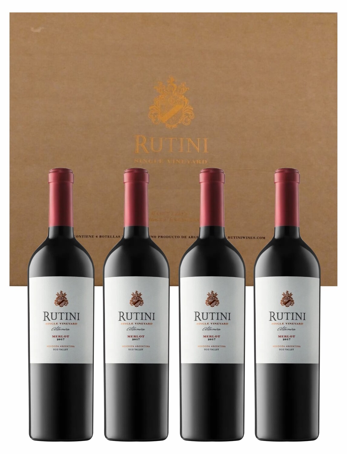 Estuche Rutini SV Altamira Merlot 4x750cc