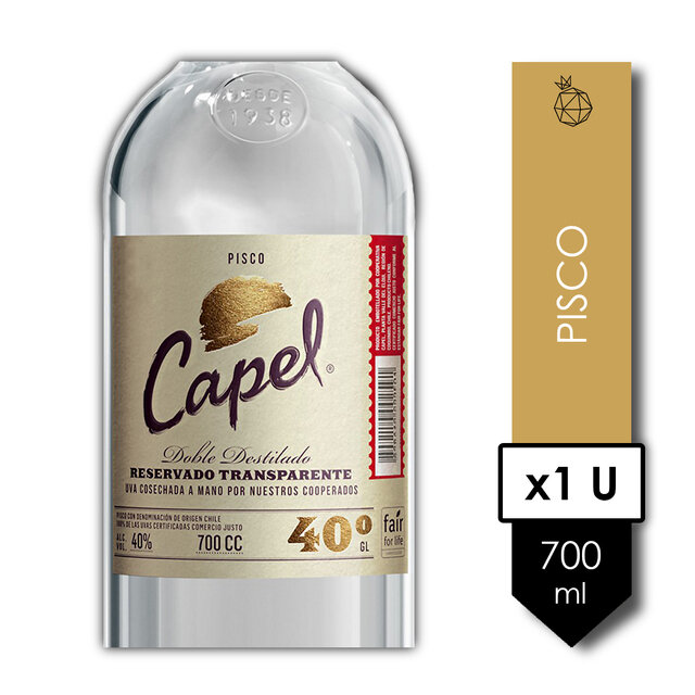 Pisco Capel Reservado Transparente x750cc