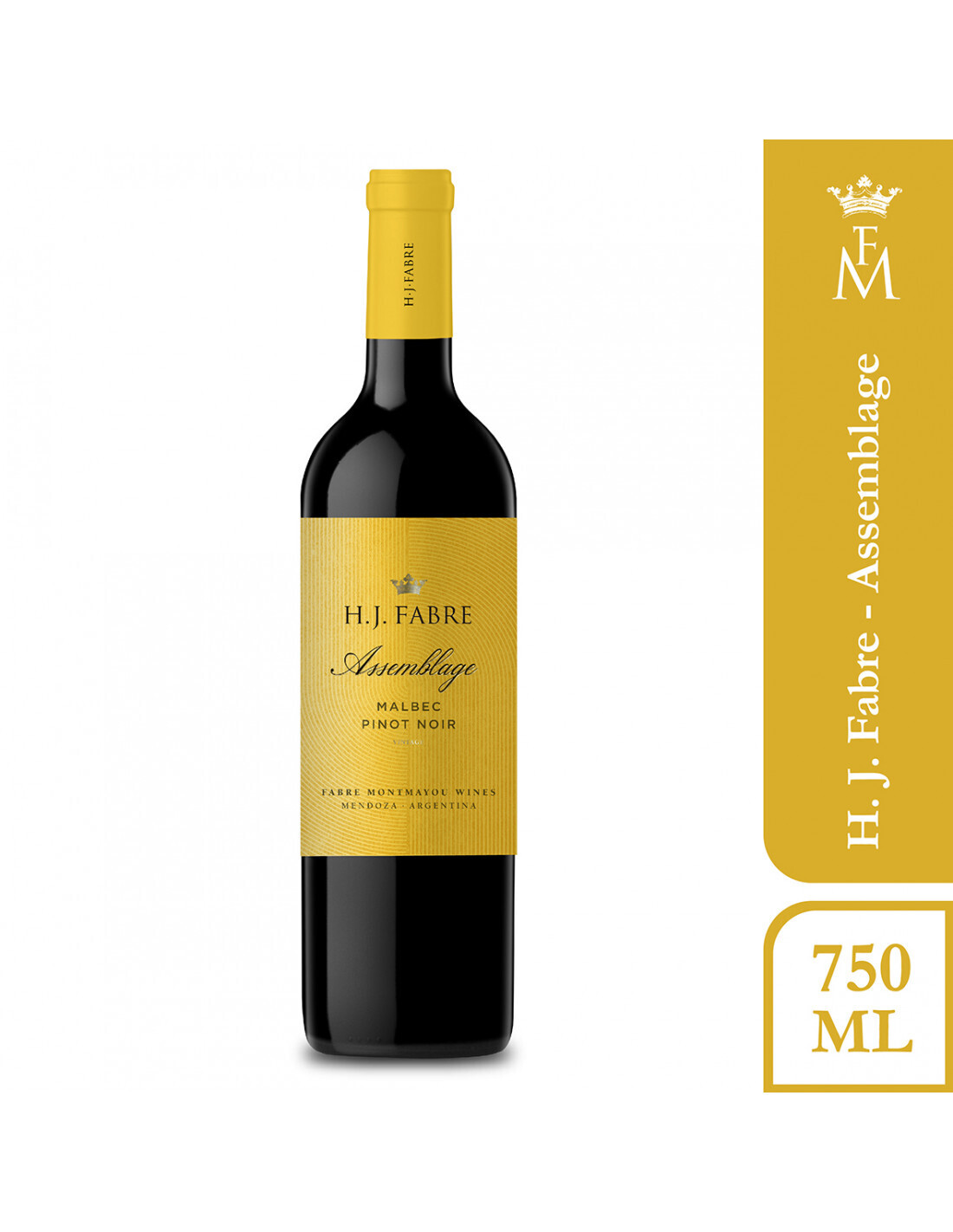 Vino Tinto Fabre HJ Malbec - Pinot Noir x750cc