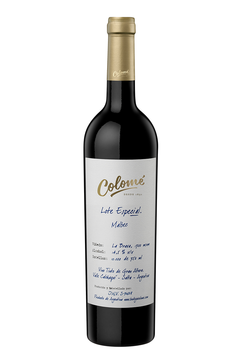 Vino Colome lote especial malbec x750cc