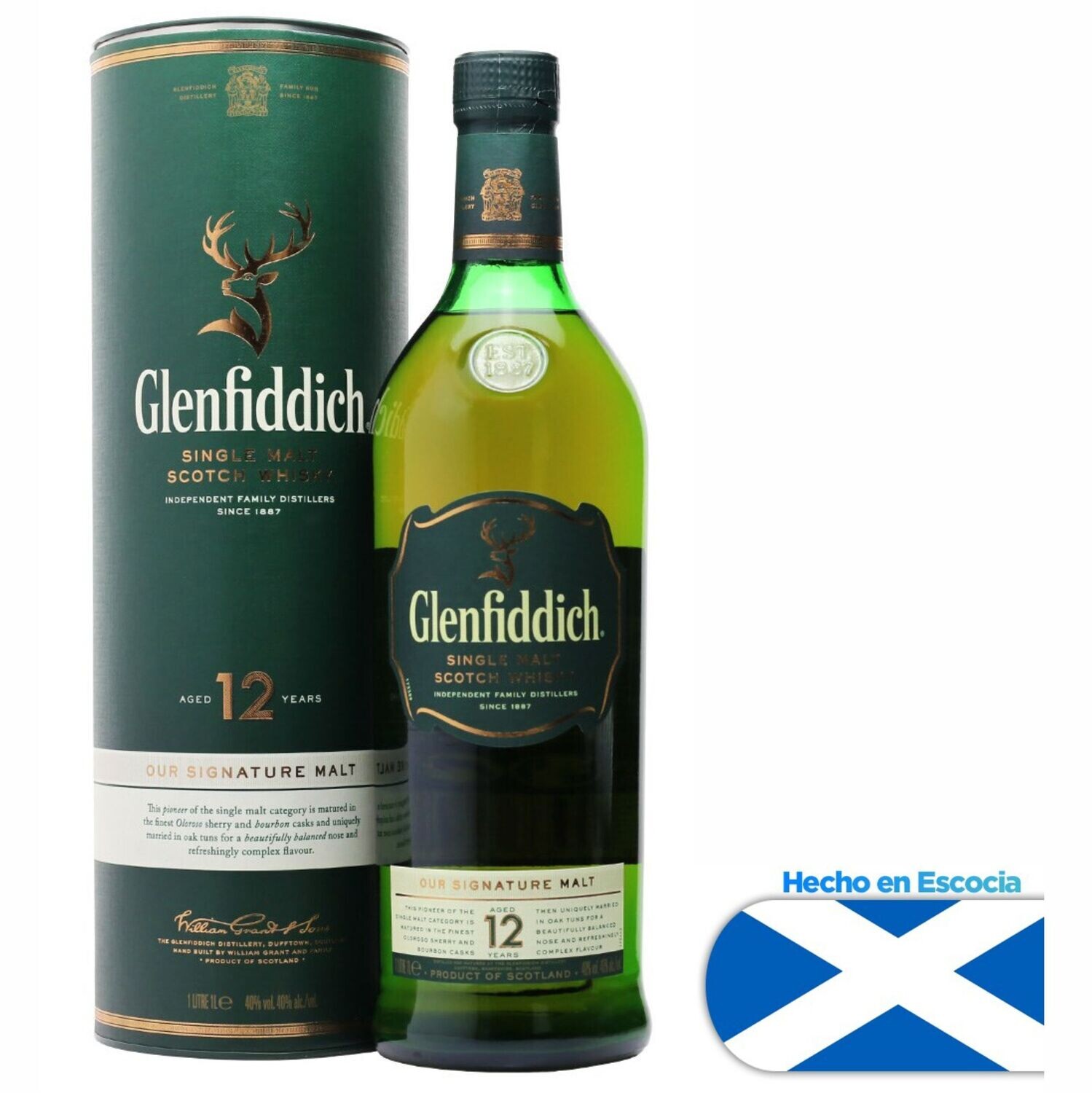 Whisky Glenfiddich 12 años x1000cc