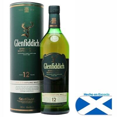 Whisky Glenfiddich 12 años x1000cc