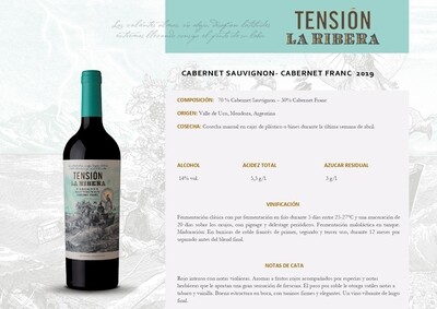 Vino Tinto Tension La Ribera Cabernet sauvignon-Cabernet Franc x750cc