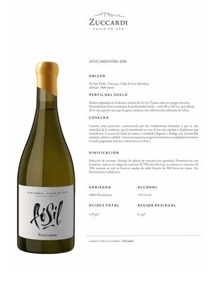 Vino Blanco Zuccardi fosil x750cc