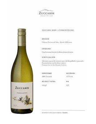 Vino Blanco Zuccardi serie A torrontes x750cc