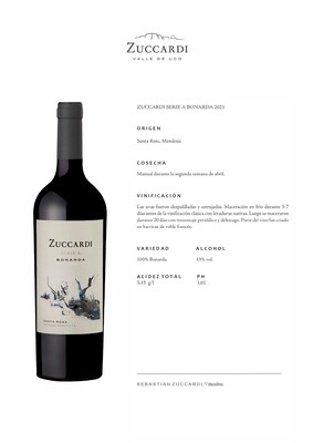 Vino Zuccardi serie A bonarda x750cc
