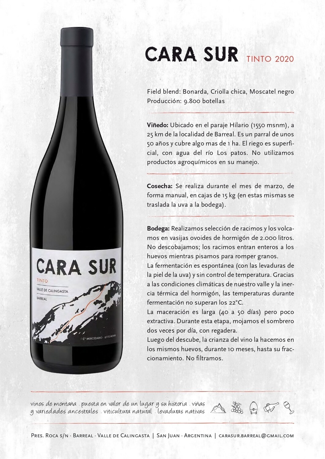 Vino Tinto Cara sur tinto x 750 cc
