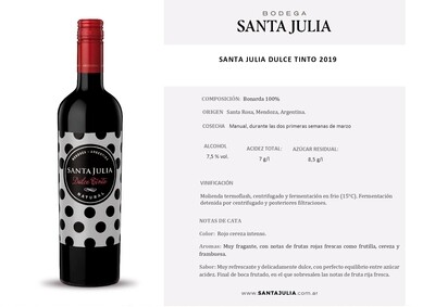 Vino Tinto Santa julia dulce  x750cc