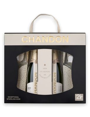 Estuche Chandon Extra Brut 2x750cc + 2 Copas