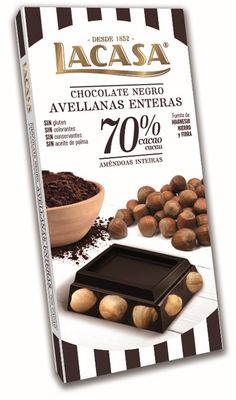 Lacasa tableta chocolate 70% cacao con Avellanas x100gr