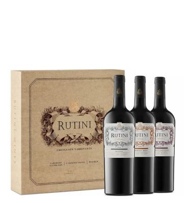 Estuche Rutini Cabernet Malbec/Malbec/Sauvignon x3x750cc