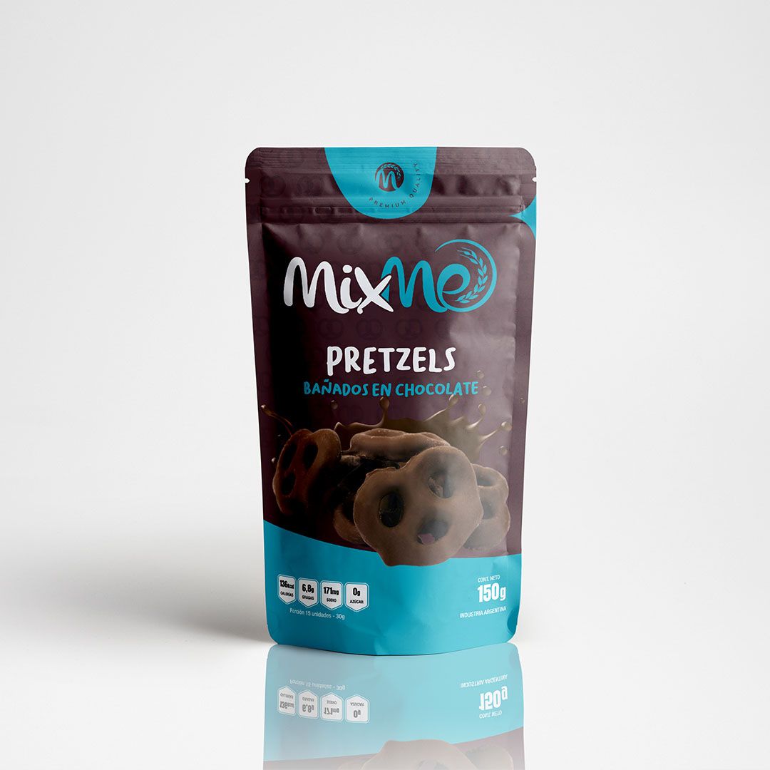 Mixme doypack pretzles bañados con choco x80g