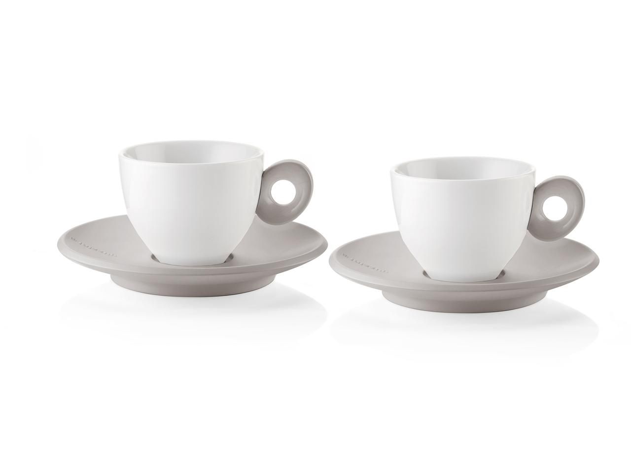 Juego de 2 Tazas con Plato Gris Guzzini