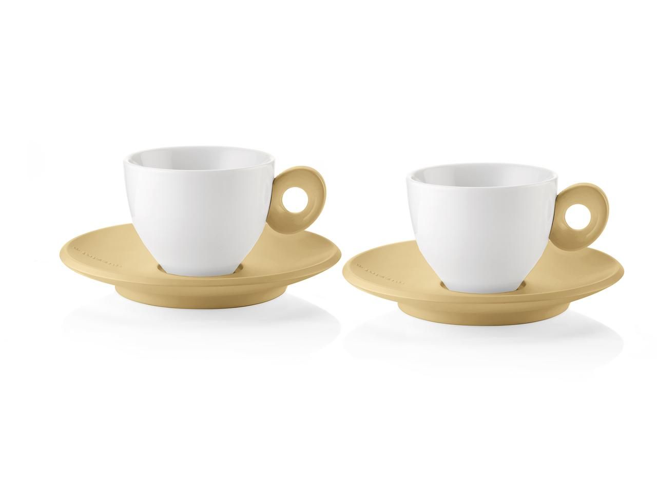 Juego de 2 Tazas con Plato Mostaza Guzzini