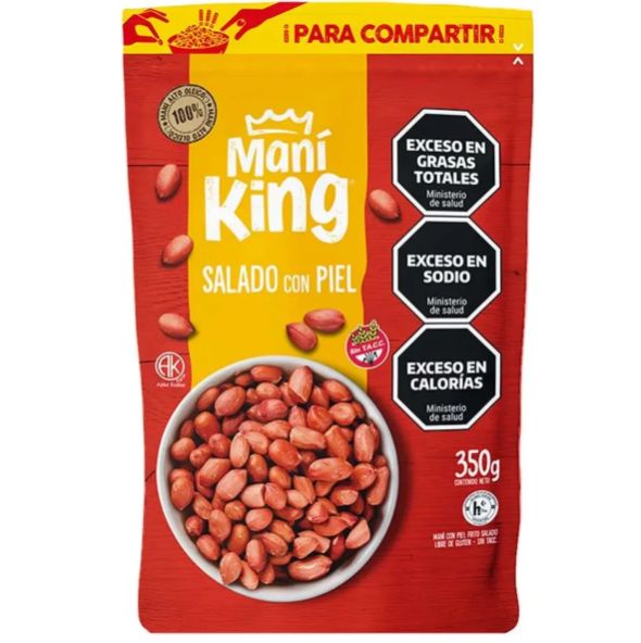 Mani king frito c/piel x350grs