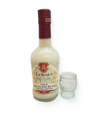 La scala licor cremoso choc/blanco + vaso x250cc