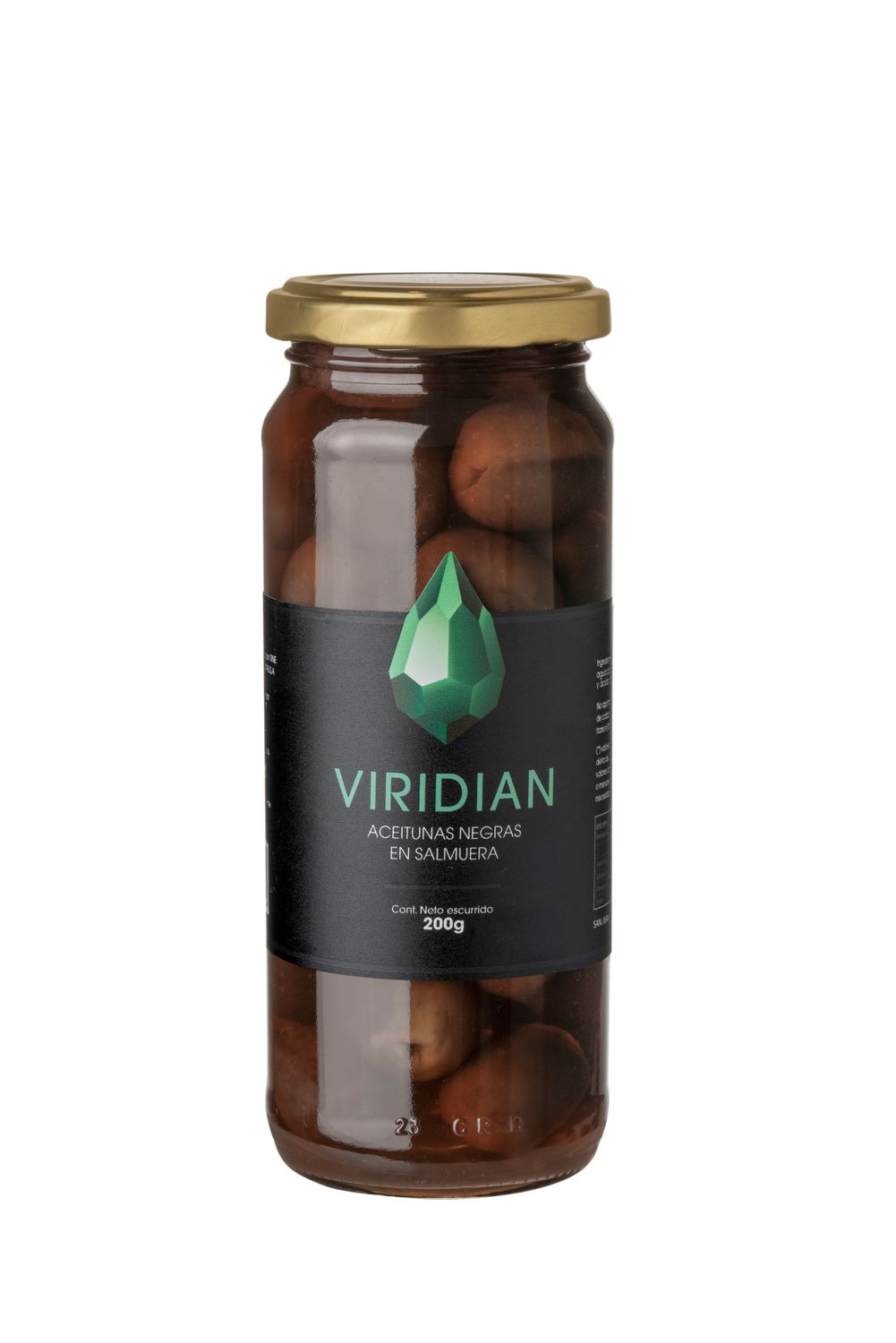 Viridian aceitunas negras frasco x200gr