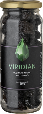 Viridian aceitunas negras griegas frasco x200gr