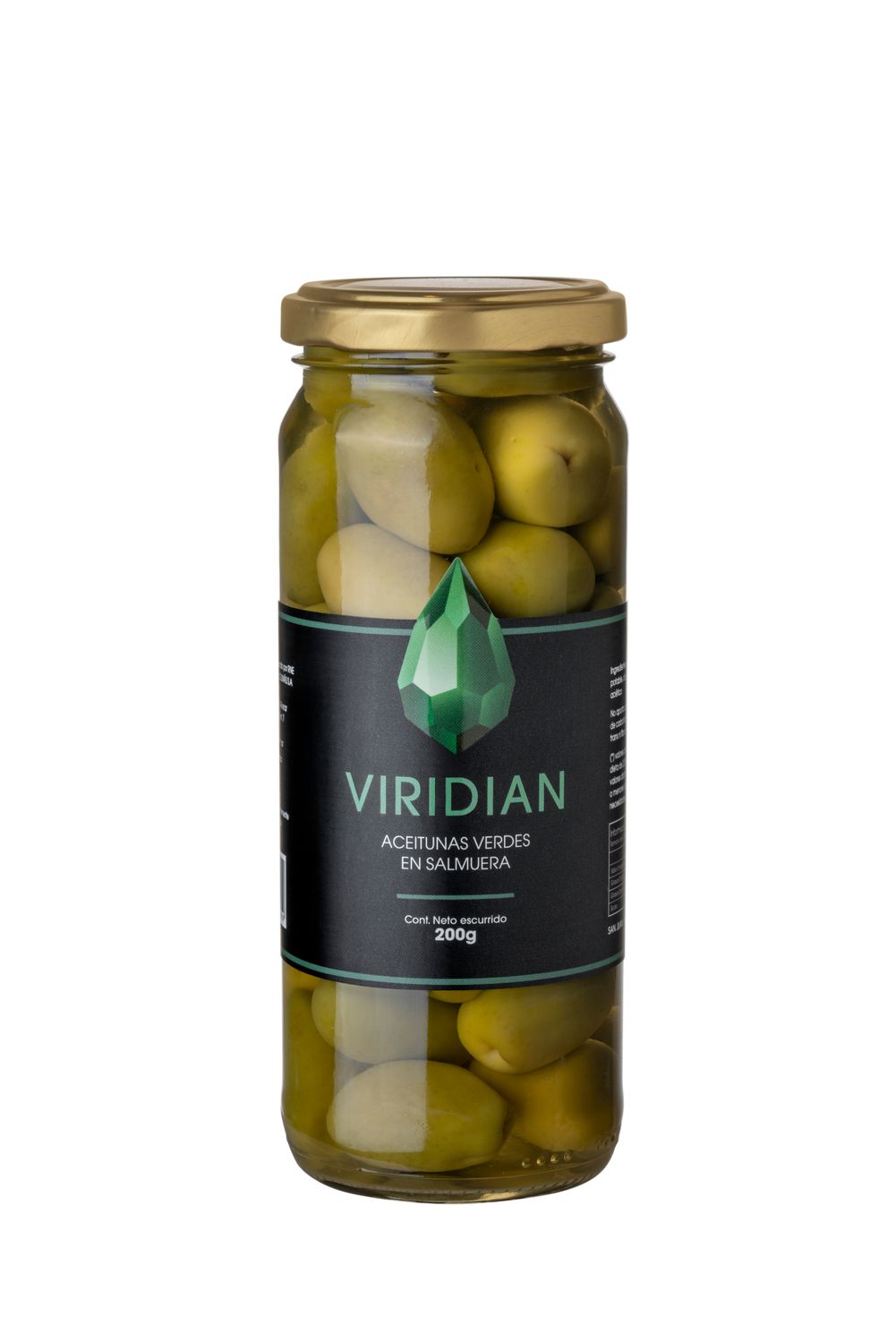 Viridian aceitunas verdes frasco x200gr