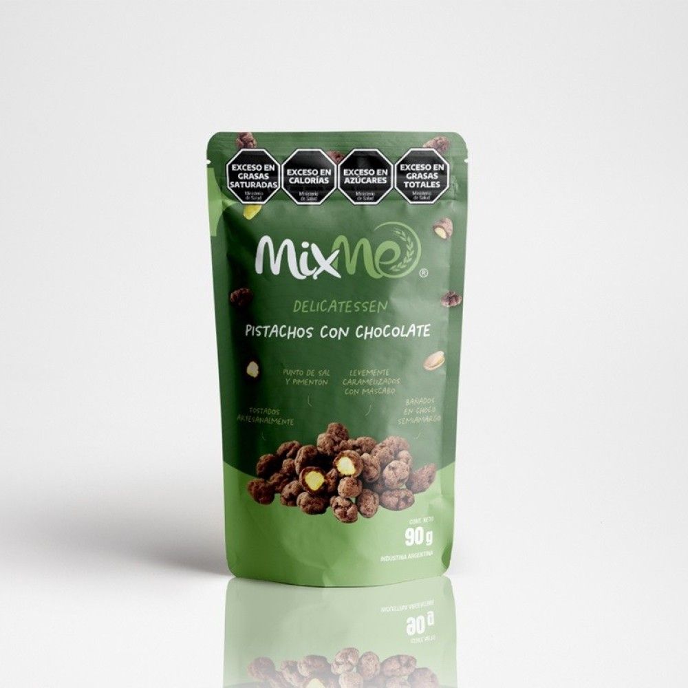 Mixme Doy Pack Pistacho Caramelizado Bañado en Chocolate x90gr