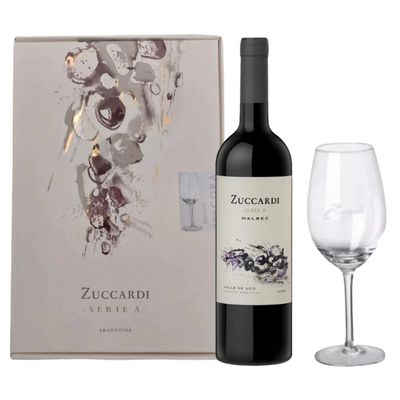 Estuche Zuccardi Serie A malbec + copa x1x750cc